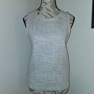 J. Crew Sleeveless Textured Tank in Light Blue and White Mix